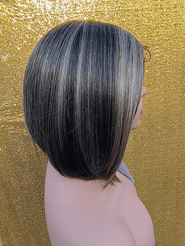 Side Part Lace Front Brown Black and Blonde Bob With Baby Hair