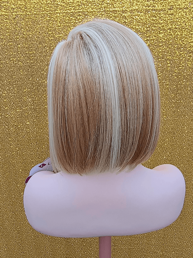Fixed Side Part Lace Front Mixed Blonde Bob With Baby Hair