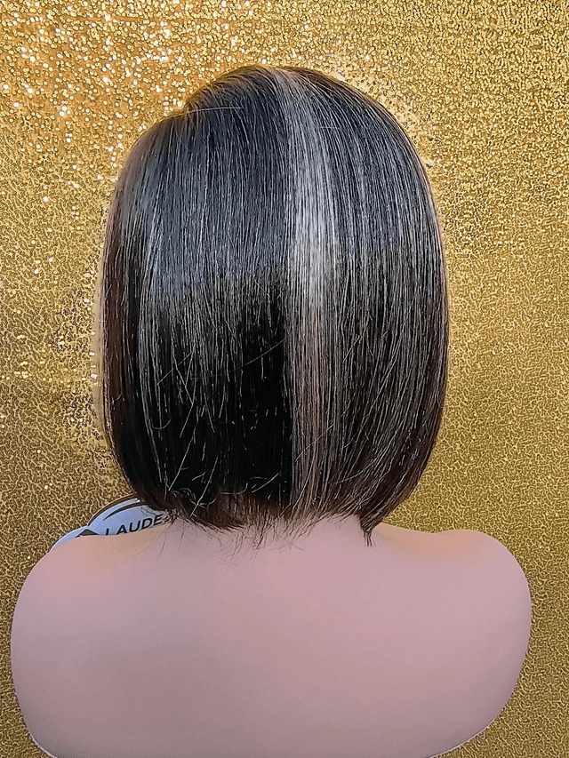 Side Part Lace Front Brown Black and Blonde Bob With Baby Hair