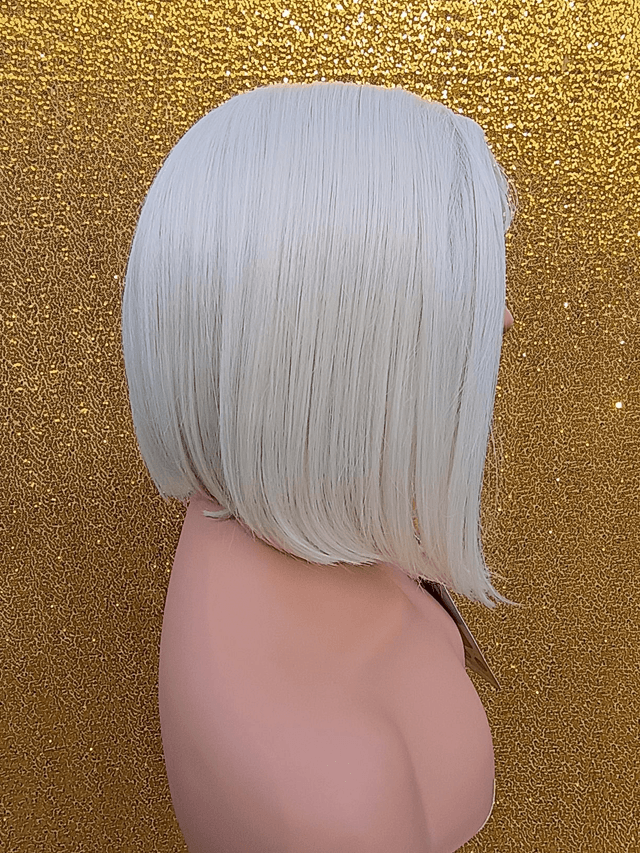 Fixed Side Part Lace Front Light Blonde Bob With Baby Hair