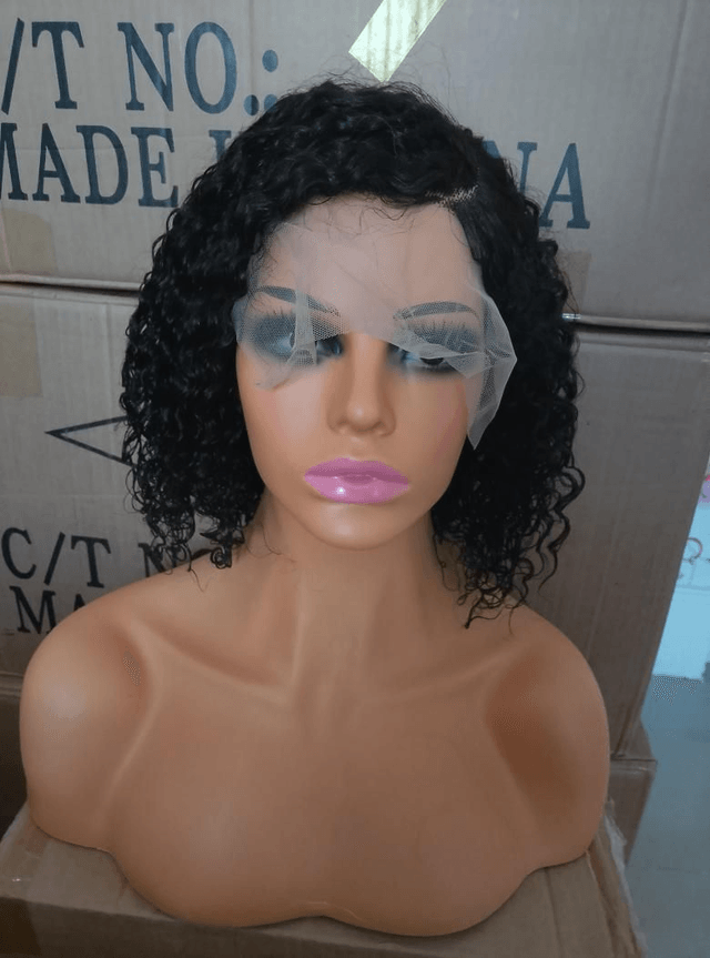 100% Human Hair C Part Lace Wig Curly 