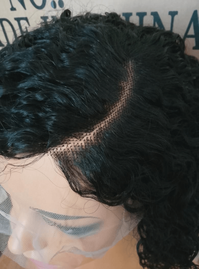 100% Human Hair C Part Lace Wig Curly 