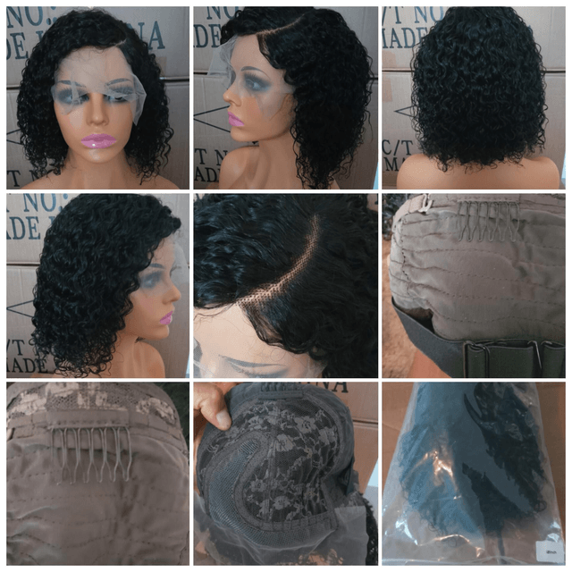 100% Human Hair C Part Lace Wig Curly 