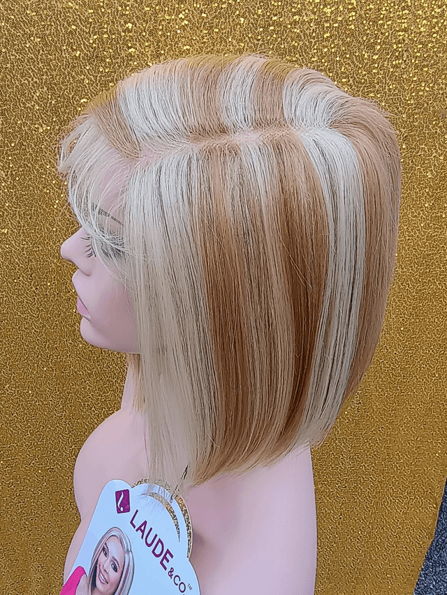 Fixed Side Part Lace Front Mixed Blonde Bob With Baby Hair