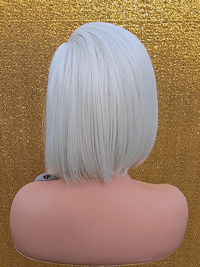 Fixed Side Part Lace Front Light Blonde Bob With Baby Hair